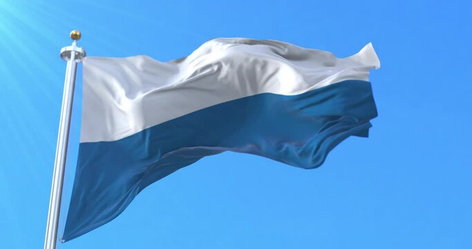 Flag of Krakow Royal Capital City, Poland. Loop
