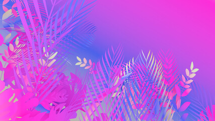 Fototapeta na wymiar On a background of botanical leaves,mutil color leaf,3d rendering