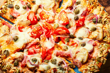 Autumn delicious pumpkin pizza