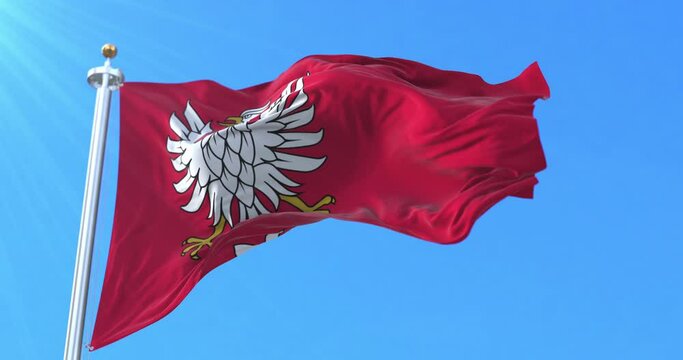 Masovian Voivodeship Flag, Poland. Loop