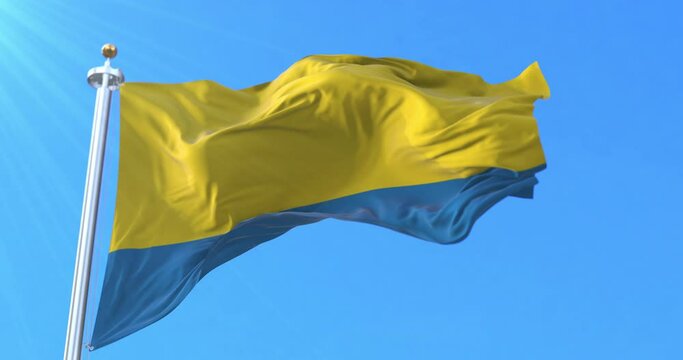 Opole Voivodeship Flag, Poland. Loop