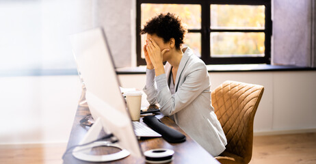 African Business Woman Tired And Upset