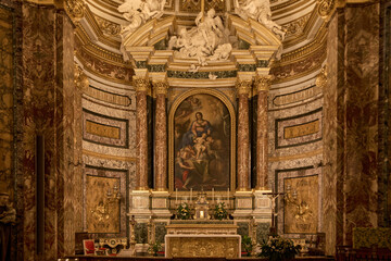 Fototapeta premium The altar of S. Antonio dei Portoghesi church in the Campo Marzio district of Rome