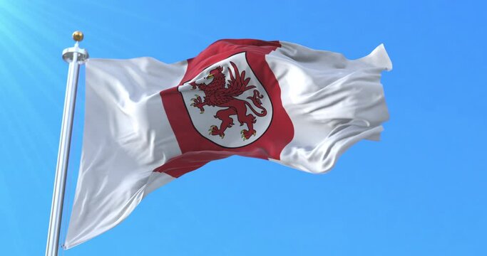 West Pomeranian Voivodeship Flag, Poland. Loop
