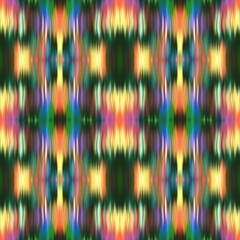 Optical tie dye kaleidoscope blur texture background. Seamless washed out symmetry ombre effect. 80s style retro geometric mirror pattern. High resolution funky beach wear fashion textile