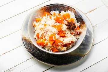 Rice porridge with pumpkin