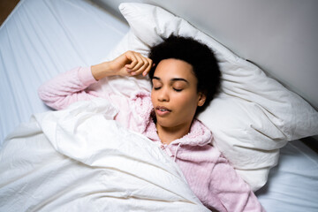 African Woman Snoring In Deep Sleep