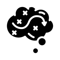 thinking over plan glyph icon vector. thinking over plan sign. isolated contour symbol black illustration