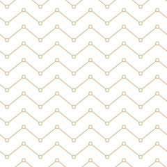 Abstract geometric pattern with the intersection of thin golden lines on a white background. Seamless linear pattern. Stylish fractal texture.