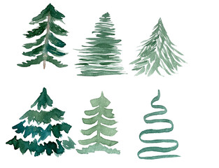 christmas trees set