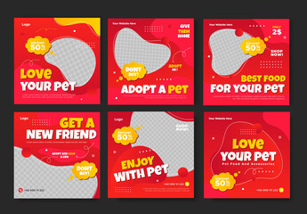 Naklejka premium Pet shop banner for instagram post and story template 