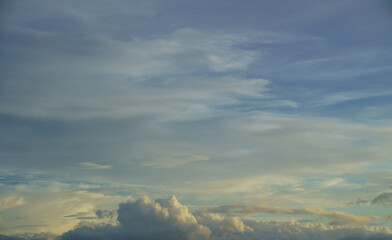 Fototapeta na wymiar Early morning clouds. Oriental Mindoro, the Philippines