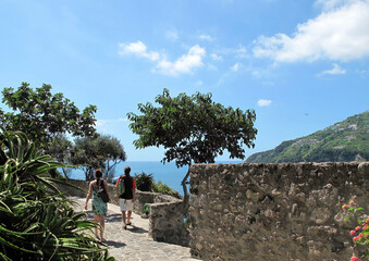 person walking on a hill in ischia