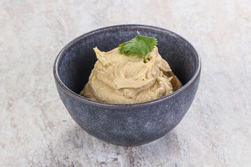 Traditional Jewish Hummus with olive oil