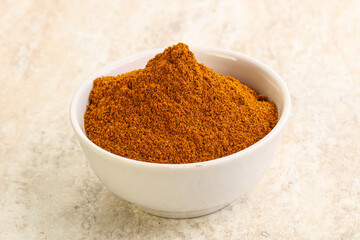 Dry Paprika powder in the bowl