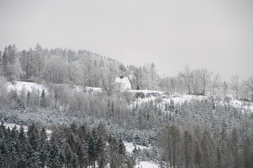 Winter landscape at the german area called Rothaargebirge