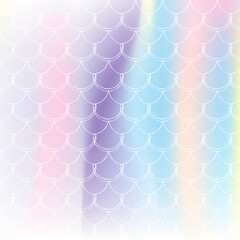 Mermaid scales background with holographic gradient.