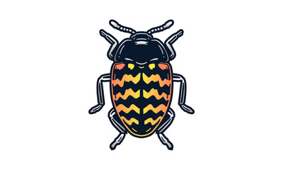 Beetle illustration, vector, hand drawn, isolated on light background.