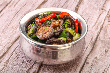 Marinated shiitake mushrooms with herbs