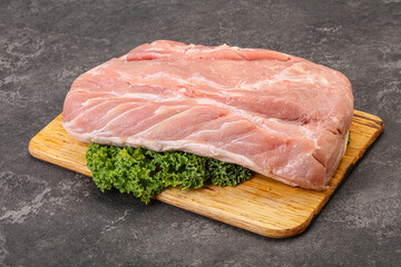Raw pork loin for cooking
