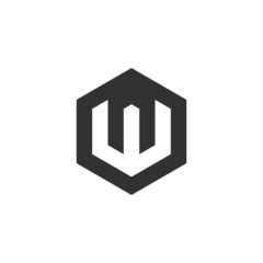 Letter W Hexagon logo icon design