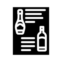 menu wine glyph icon vector. menu wine sign. isolated contour symbol black illustration