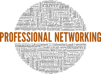 Professional Networking vector illustration word cloud isolated on white background.