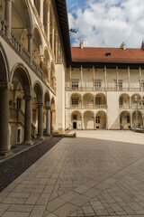 Courtyard with arcades at tCourtyard with arcades at the Wawel Royal Castle.Krakow.he Wawel Royal Castle.Krakow.
