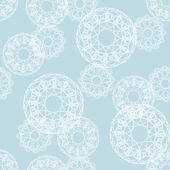 Seamless pattern. Vintage decorative elements knitting or spirograph, abstract background. Islamic, Arabic, Indian, ottoman motifs. Perfect for printing on fabric or paper.
