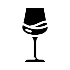 glass of wine glyph icon vector. glass of wine sign. isolated contour symbol black illustration