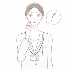 驚いている女性医師