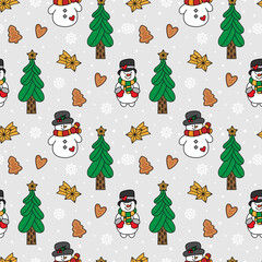 Seamless background with Christmas decorations. Christmas background for greeting cards, wrapping paper, invitations, and other purposes.