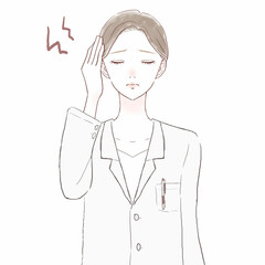頭痛に悩まされる女性医師