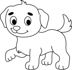 cute vector illustration, coloring book for children, dog