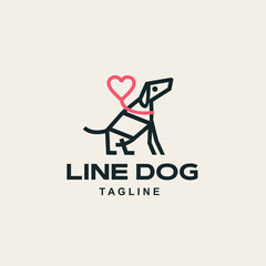 dog simple monoline logo for pet shop brand and company