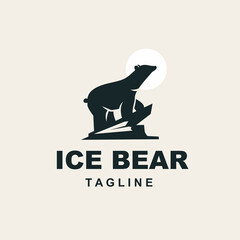 ice bear minimalist  logo on canyon for brand and company