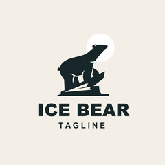Naklejka premium ice bear minimalist logo on canyon for brand and company