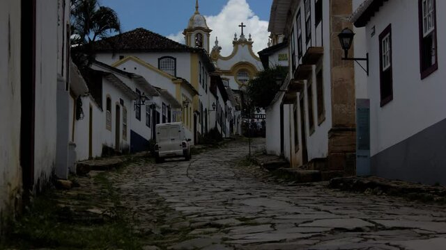 Time lapse from people in the streets of Tiradentes city, Minas Gerais state, Southeast Brazil