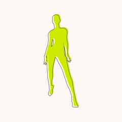 Front view human body silhouette of an adult female