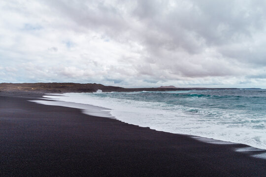 A view of a beach of Lanzarote, Canary Islands, Spain.