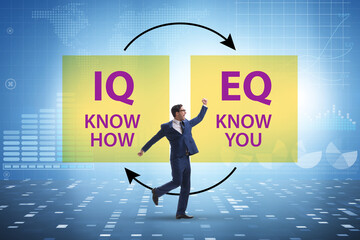 EQ and IQ skill concepts with businessman