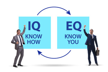 EQ and IQ skill concepts with businessman