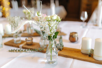 Beautiful table decoration at a wedding