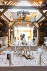 Beautiful table decoration at a wedding