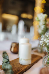 Beautiful table decoration at a wedding