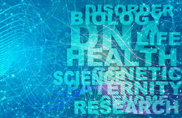 Concept of biochemistry with genome theme words list