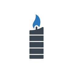 Burning candle icon ( vector illustration )