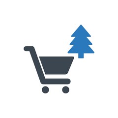 Christmas shopping icon ( vector illustration )