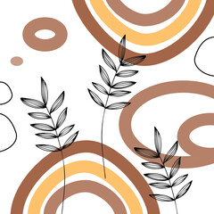 Abstract posters art set with boho style vector illustrations. Perfect for greeting card, poster, banner, flyer, social media post, feed, story, fleet.