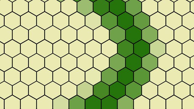 Colored wave moving in a hexagonal grid. A vibrant and dynamic backdrop for unusual demonstrations and presentations. Looped
